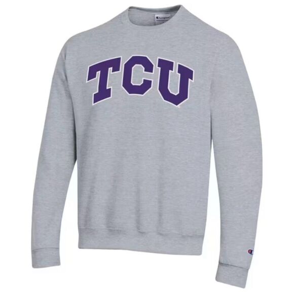 TCU Champion Pullover Crewneck Sweatshirt Gray Texas Christian University Size M - Picture 1 of 11